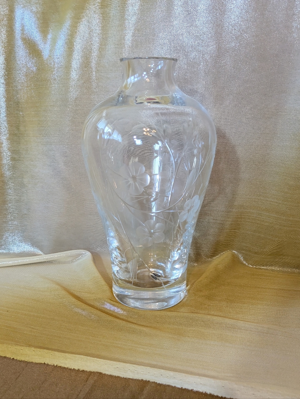 Lenox Crystal Plum Blossom Vase with Certificate